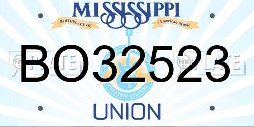 BO32523 Mississippi License Plate