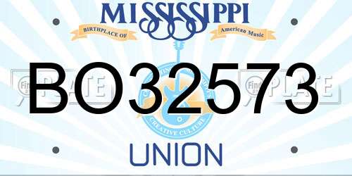 BO32573 Mississippi License Plate