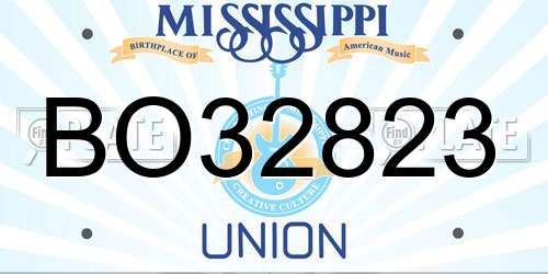 BO32823 Mississippi License Plate