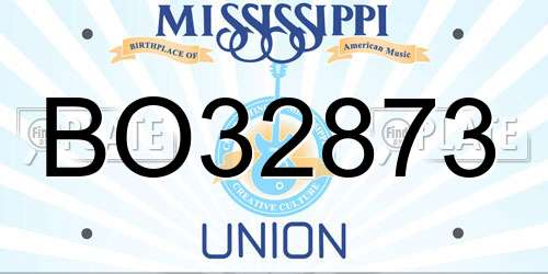 BO32873 Mississippi License Plate