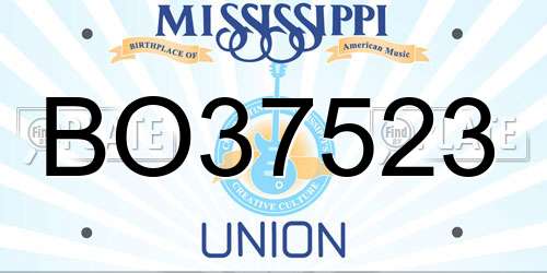 BO37523 Mississippi License Plate