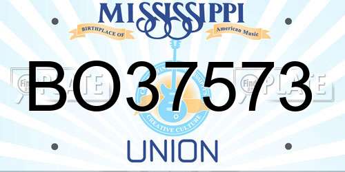 BO37573 Mississippi License Plate