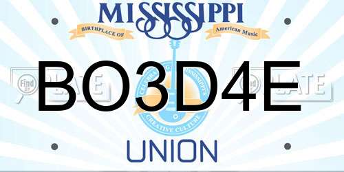 BO3D4E Mississippi License Plate