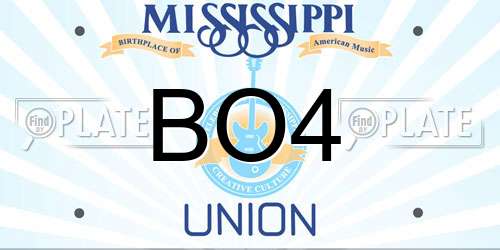 BO4 Mississippi License Plate