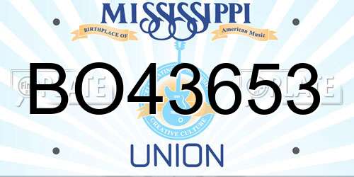 BO43653 Mississippi License Plate