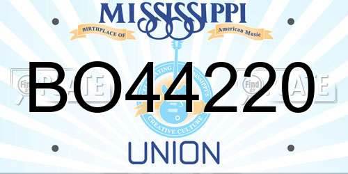 BO44220 Mississippi License Plate