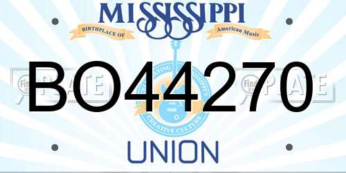 BO44270 Mississippi License Plate