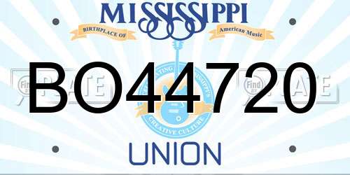 BO44720 Mississippi License Plate