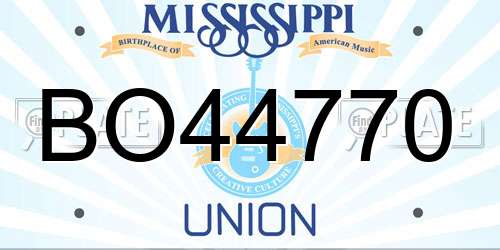 BO44770 Mississippi License Plate
