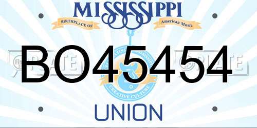 BO45454 Mississippi License Plate
