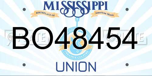 BO48454 Mississippi License Plate