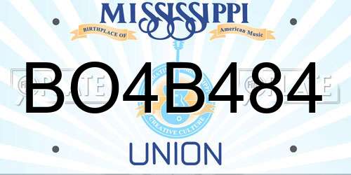 BO4B484 Mississippi License Plate