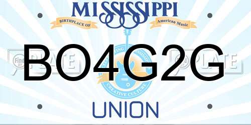 BO4G2G Mississippi License Plate