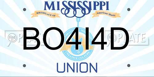 BO4I4D Mississippi License Plate