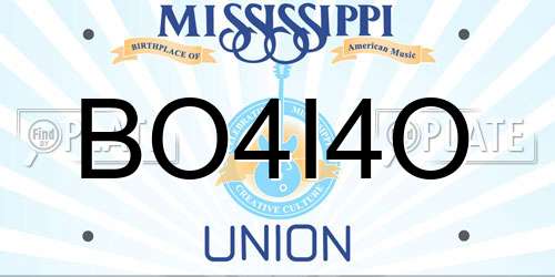 BO4I4O Mississippi License Plate