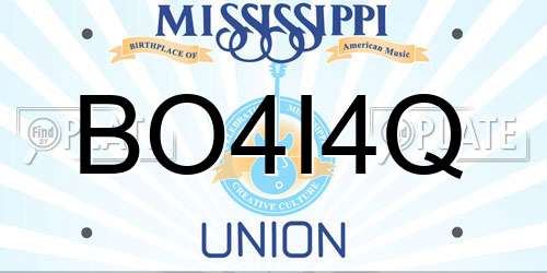 BO4I4Q Mississippi License Plate