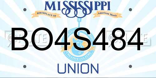 BO4S484 Mississippi License Plate