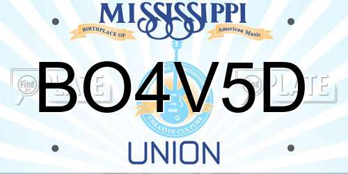BO4V5D Mississippi License Plate