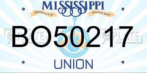 BO50217 Mississippi License Plate