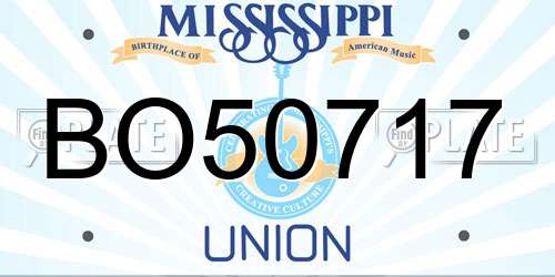 BO50717 Mississippi License Plate