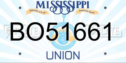 BO51661 Mississippi License Plate