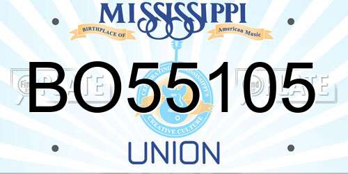 BO55105 Mississippi License Plate