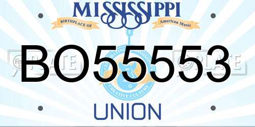 BO55553 Mississippi License Plate
