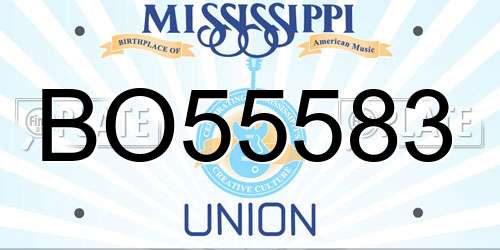BO55583 Mississippi License Plate