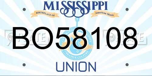 BO58108 Mississippi License Plate