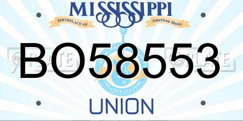BO58553 Mississippi License Plate