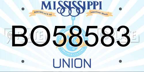 BO58583 Mississippi License Plate