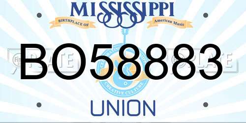 BO58883 Mississippi License Plate