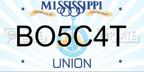 BO5C4T Mississippi License Plate