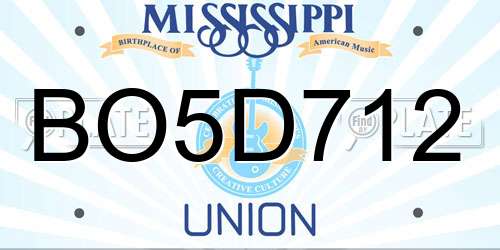 BO5D712 Mississippi License Plate