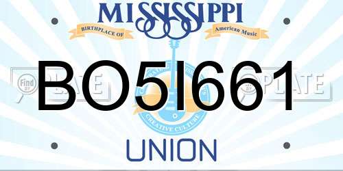 BO5I661 Mississippi License Plate