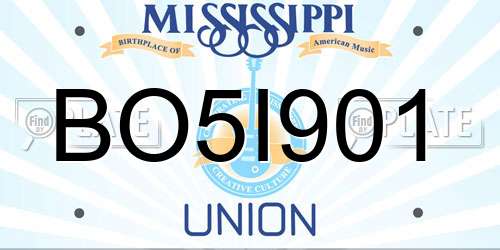 BO5I901 Mississippi License Plate