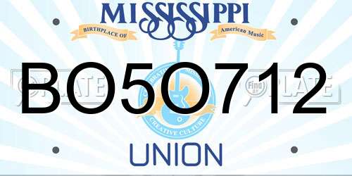 BO5O712 Mississippi License Plate