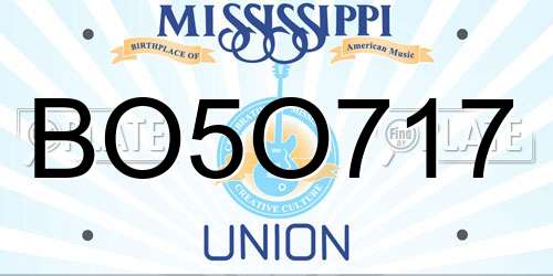 BO5O717 Mississippi License Plate