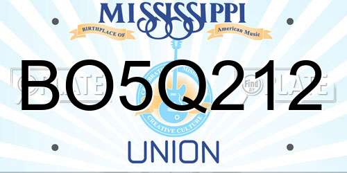 BO5Q212 Mississippi License Plate