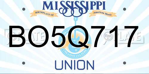 BO5Q717 Mississippi License Plate