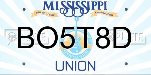 BO5T8D Mississippi License Plate
