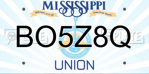 BO5Z8Q Mississippi License Plate