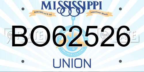 BO62526 Mississippi License Plate