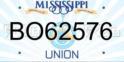 BO62576 Mississippi License Plate