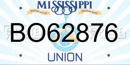 BO62876 Mississippi License Plate