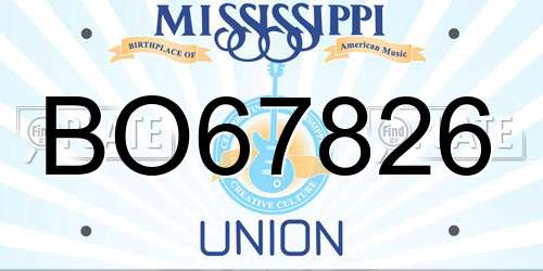 BO67826 Mississippi License Plate