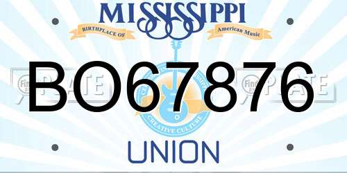 BO67876 Mississippi License Plate