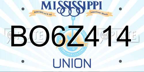BO6Z414 Mississippi License Plate