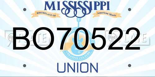 BO70522 Mississippi License Plate