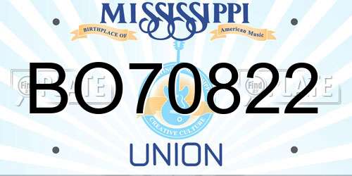 BO70822 Mississippi License Plate